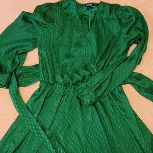 Green Houndstooth Satin dress